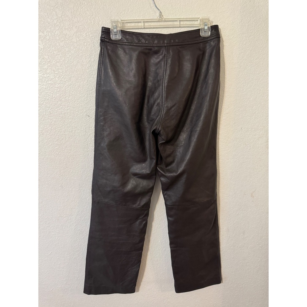 HIDE SOCIETY Germany Women's Dark Brown Leather Pants Flare Leg